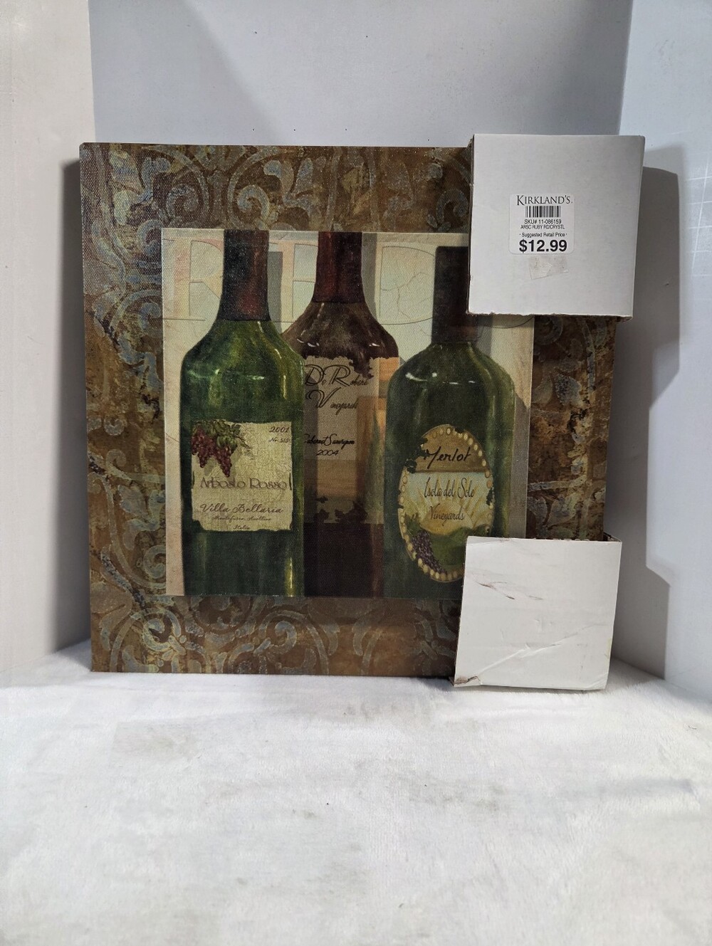 Kirkland's Green & Brown Wine Bottle Canvas Art
